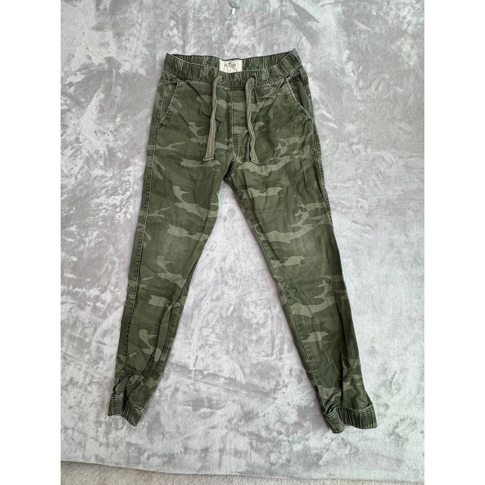 Hollister‎ Womens Camo Jogger Pants Size Small Green Drawstring Elastic Waist
